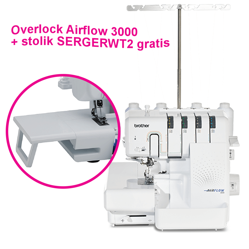 Owerlock Brother Airflow 3000 + stolik SERGERWT2 gratis!