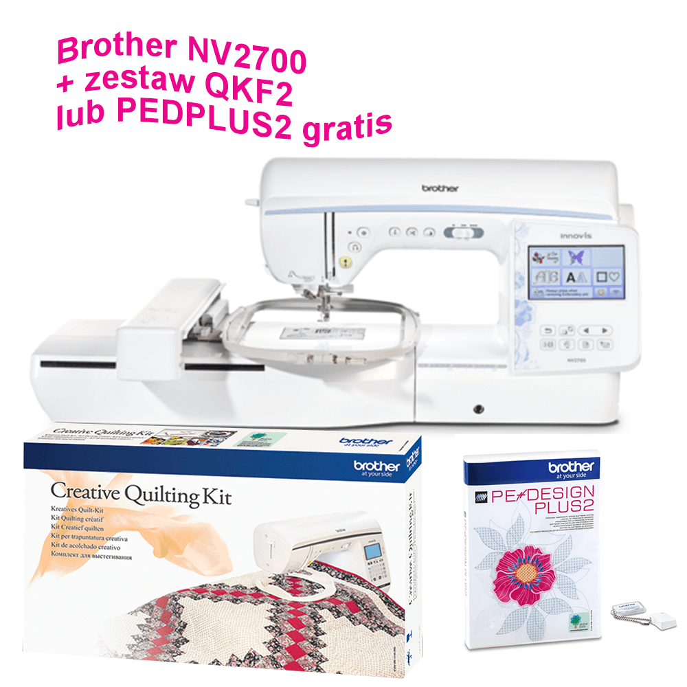 Maszyno-hafciarka Brother NV2700 + zestaw do quiltingu QKF2 lub PEDPLUS2 gratis!